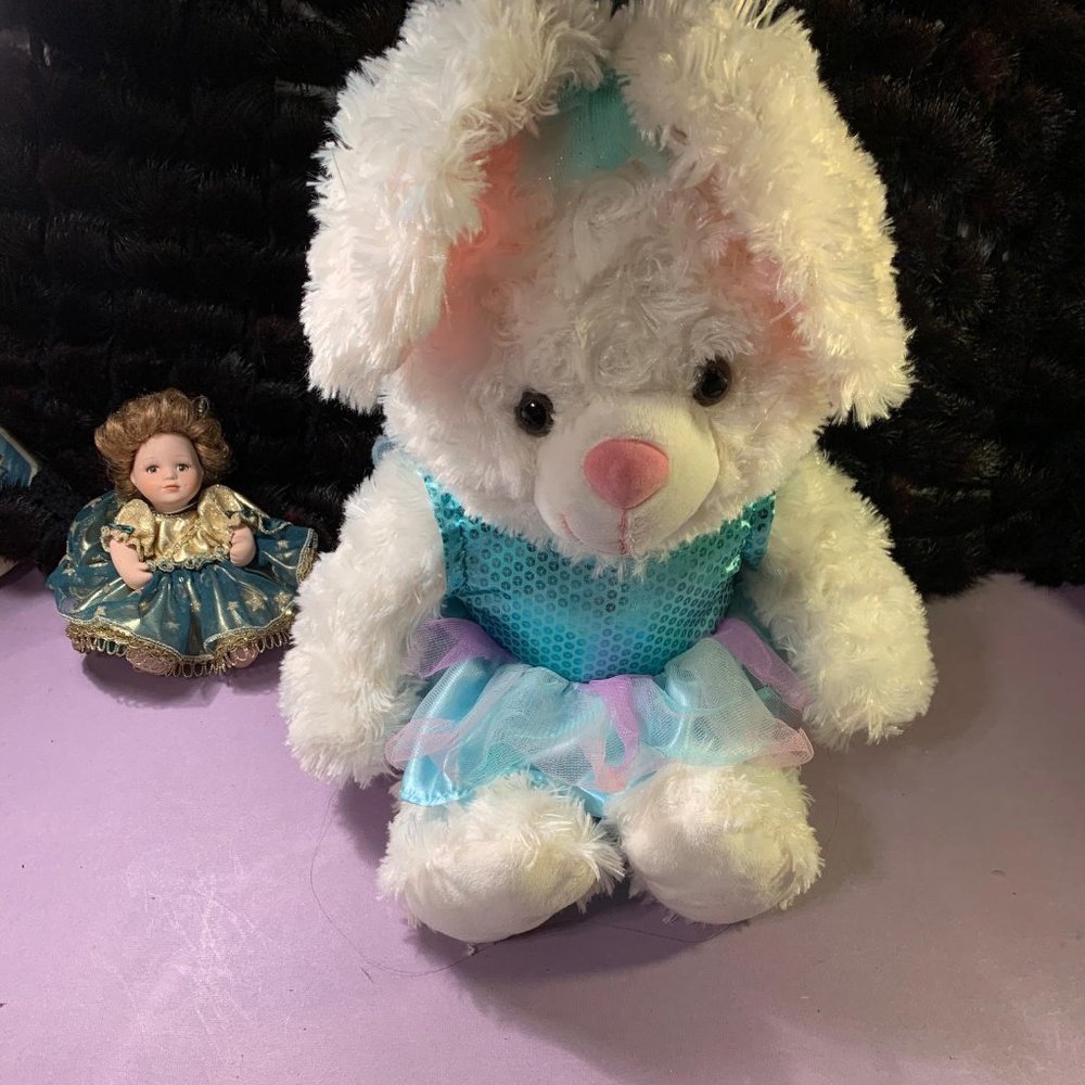 Dan Dee White Rabbit Dress/Outfit Plush 18"